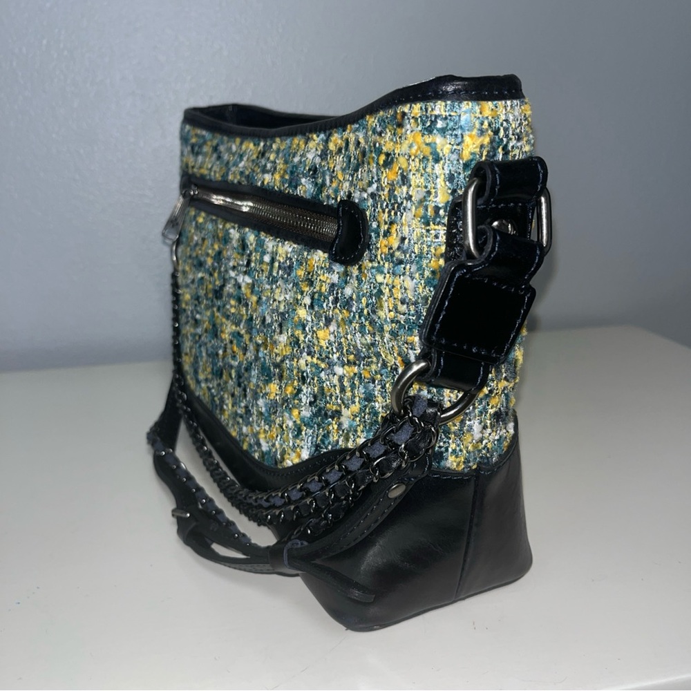 Patricia Nash Black and Yellow Tweed Shoulder Bag - Picture 6 of 16